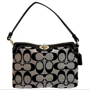 Authentic Coach Signature Turnlock Wristlet